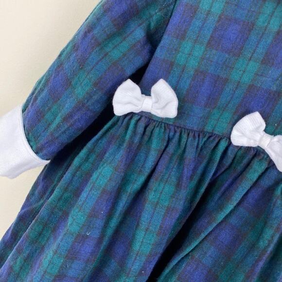 Vintage Girls Daisies & Doodlebugs Plaid Bow Dress - Picture 2 of 9